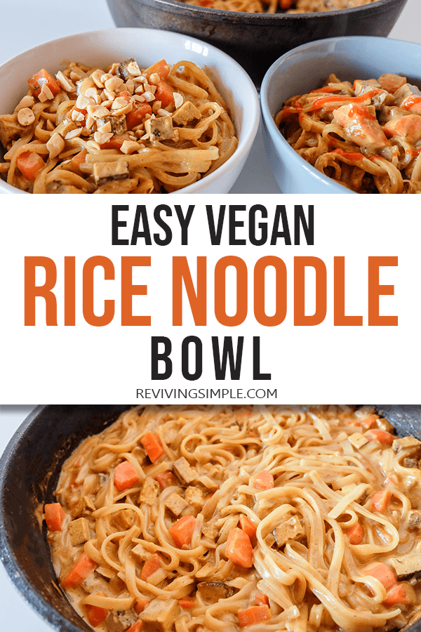 Easy Vegan Ricenoodle Bowl Pin