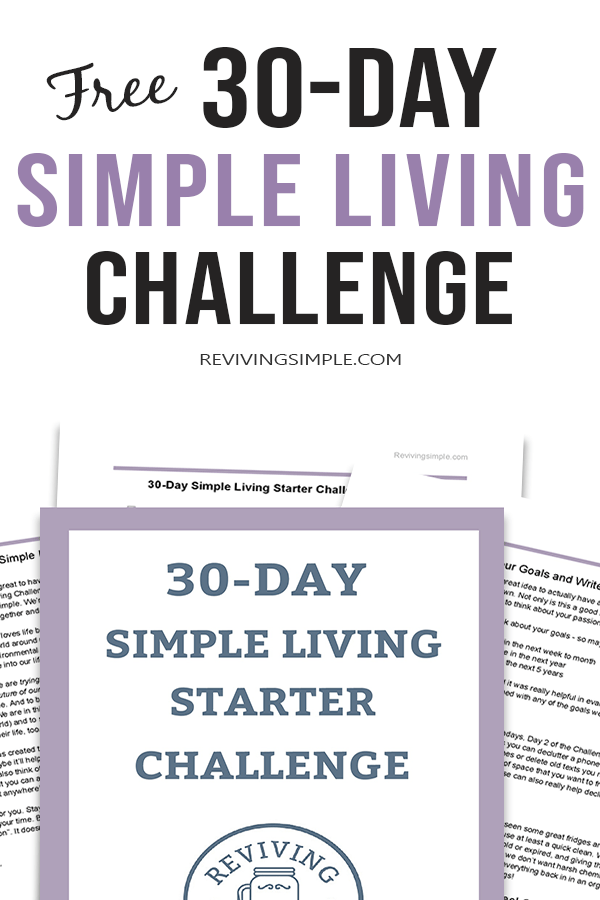 Free 30-day simple living challenge